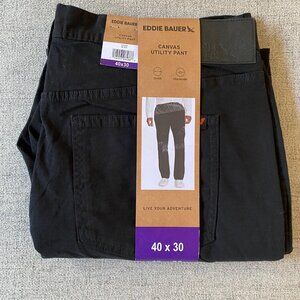 Men's Eddie Bauer Stretch Ultra Durable Canvas Utility Pant, Black 32, 34, 40